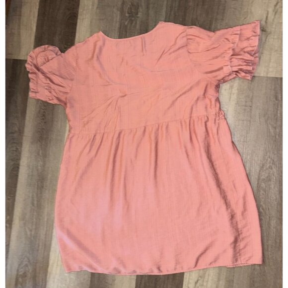 Shein Curve Pink Ruffle Sleeve Dress 4XL Cotton - Picture 3 of 5